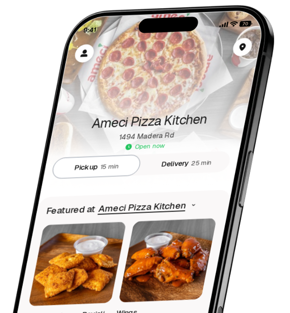 Ameci Pizza Kitchen app preview