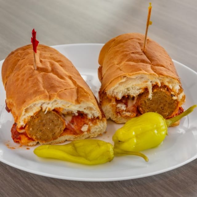 Meatball Sub & Drink.