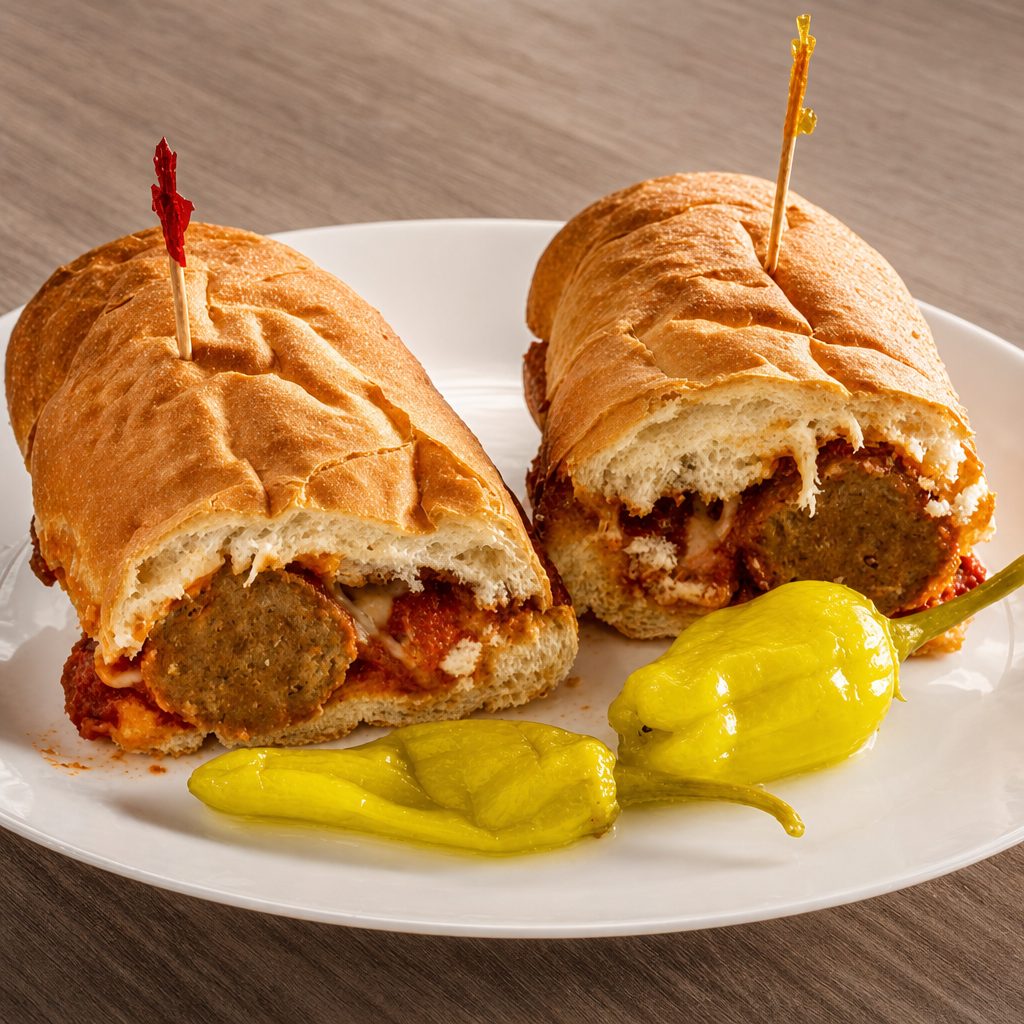Meatball Sub & Drink.