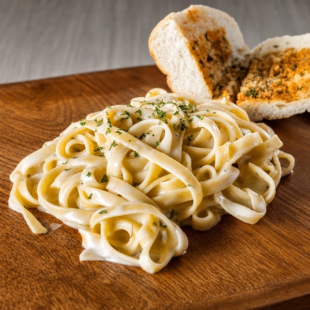 Fettuccine Alfredo with Chicken Pasta.